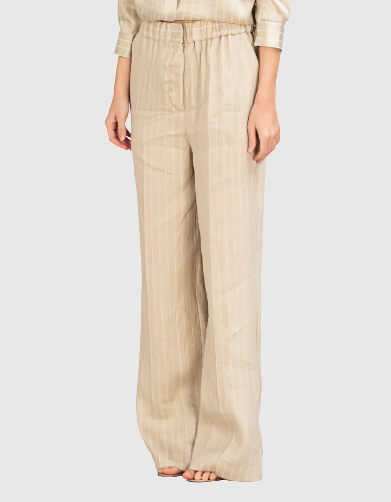Gestreifte Leinen-Mix Hose Helianne