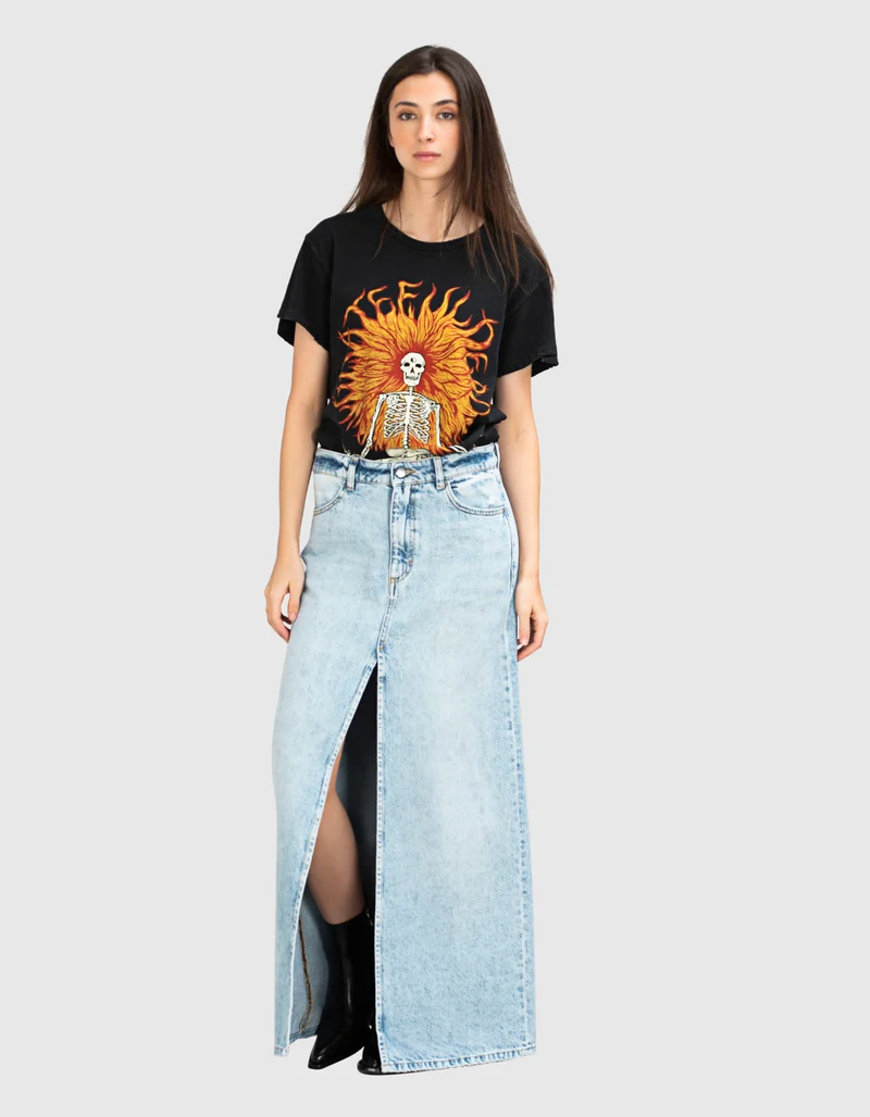 Maxi Jeans-Rock Sandy mit Gehschlitz