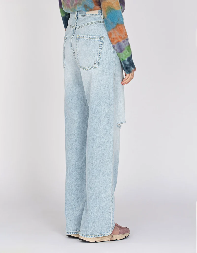 Destroyed Wide-Leg-Jeans Poppy