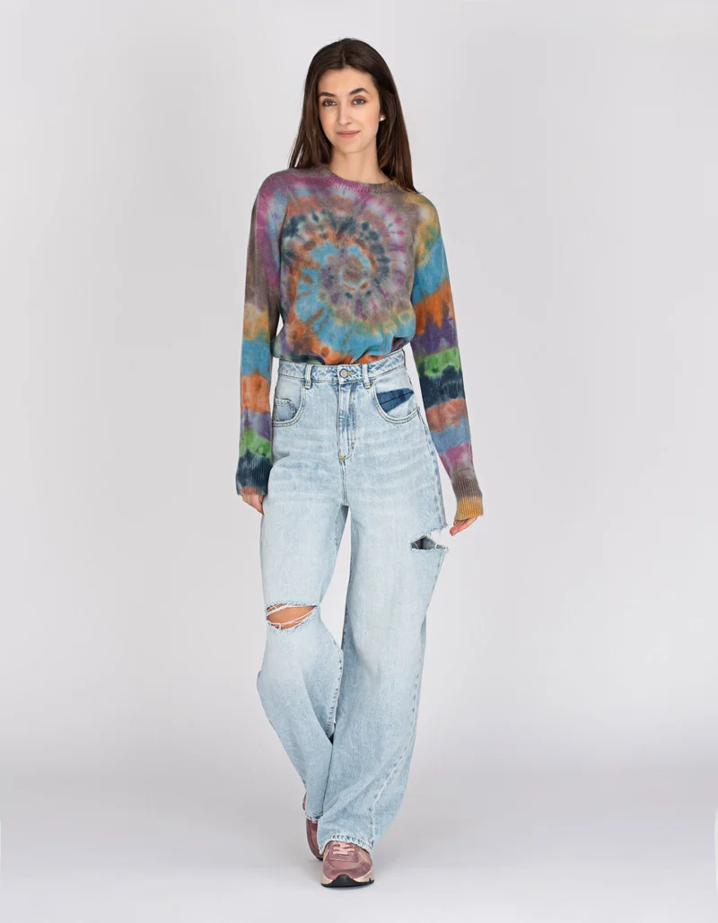 Destroyed Wide-Leg-Jeans Poppy