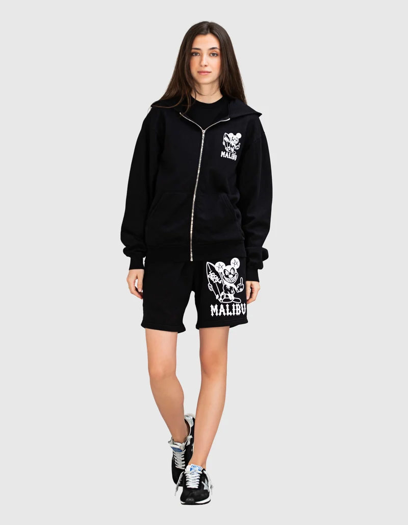 Bedruckter Oversize Zipper Hoodie