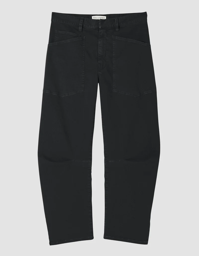 Barrel-Hose Shon aus Baumwoll-Twill mit Eingrifftaschen