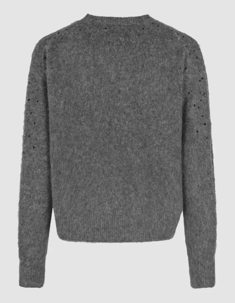 Kaschmirpullover mit Strasssteinen
