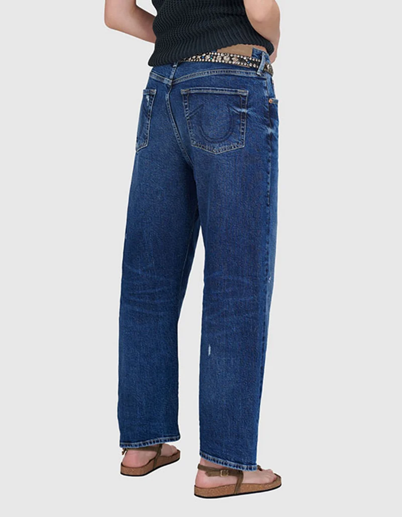 Destroyed Barrel-Leg Jeans
