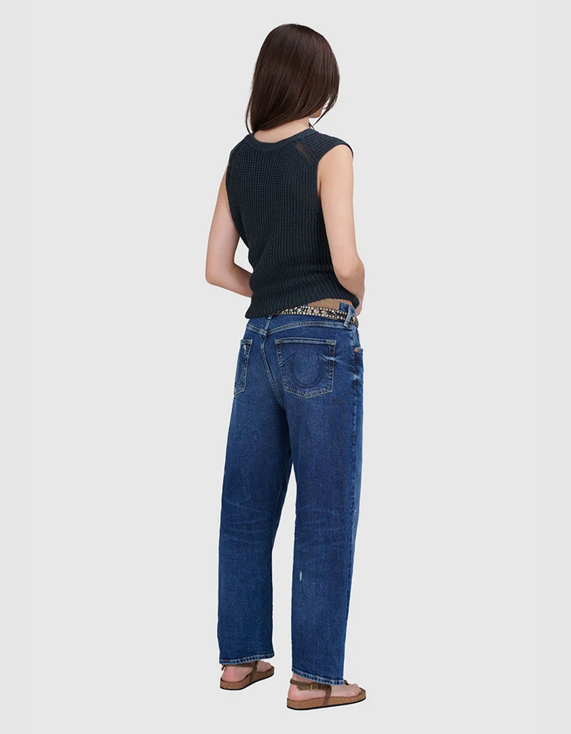 Destroyed Barrel-Leg Jeans