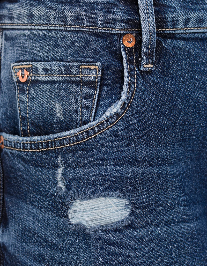 Destroyed Barrel-Leg Jeans