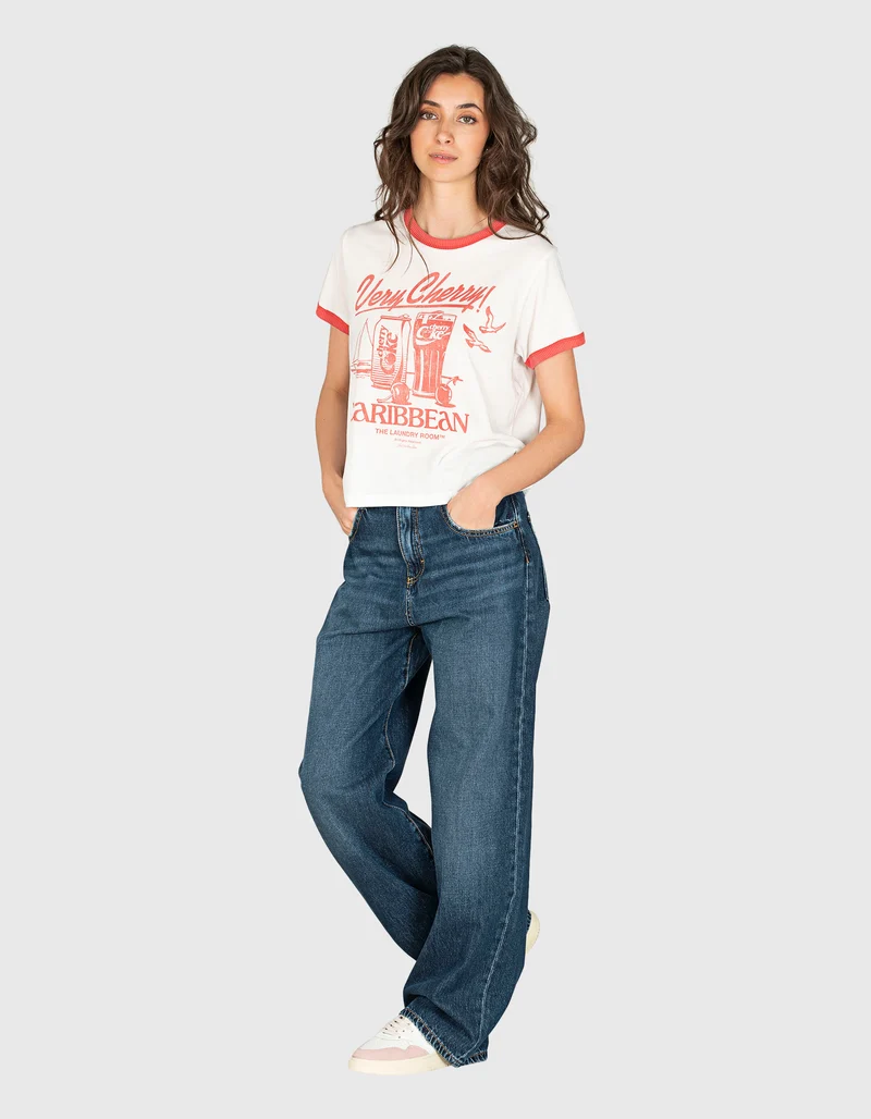 Bedrucktes T-Shirt im Vintage-Look