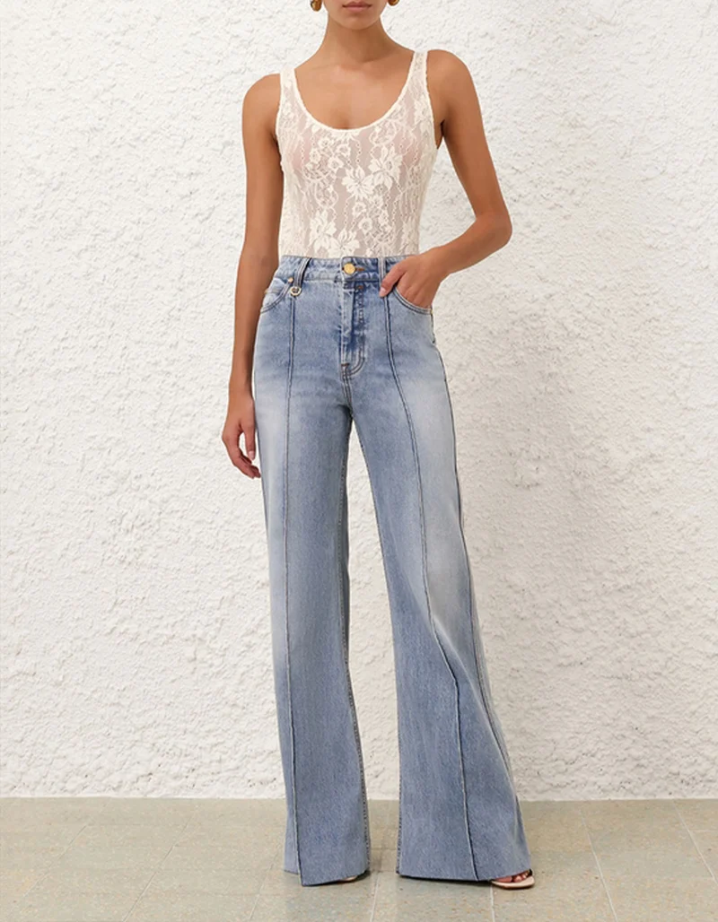 Wide-Flare-Leg Jeans Illuminate