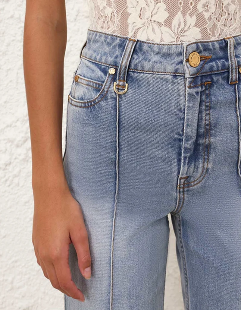 Wide-Flare-Leg Jeans Illuminate