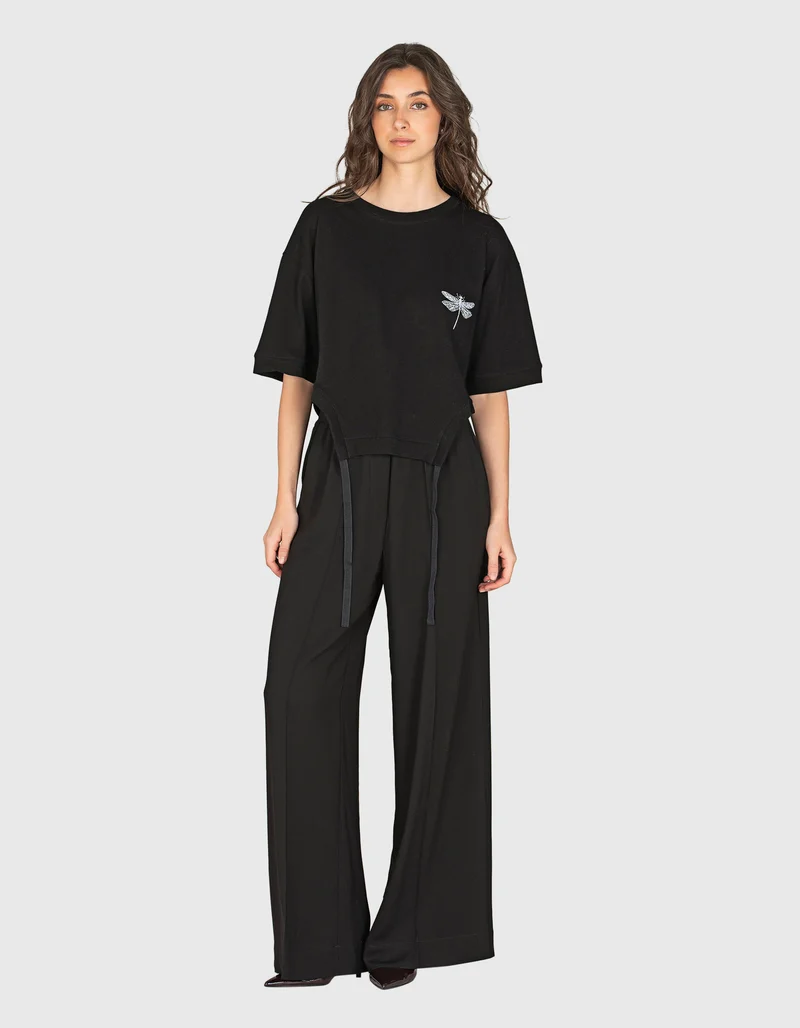 Wide-Leg Hose mit elastischem Bund