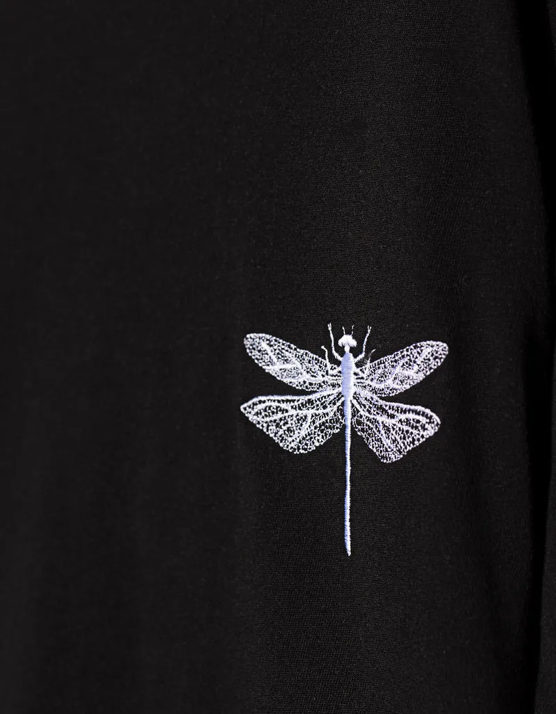 Oversize T-Shirt mit Binde-Details und dekorative Stickerei