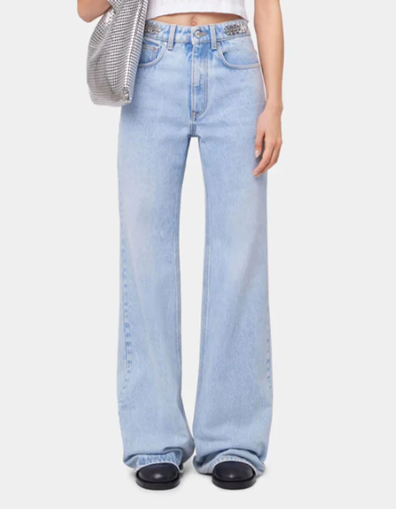 Wide-Leg Jeans mit Metall-Details