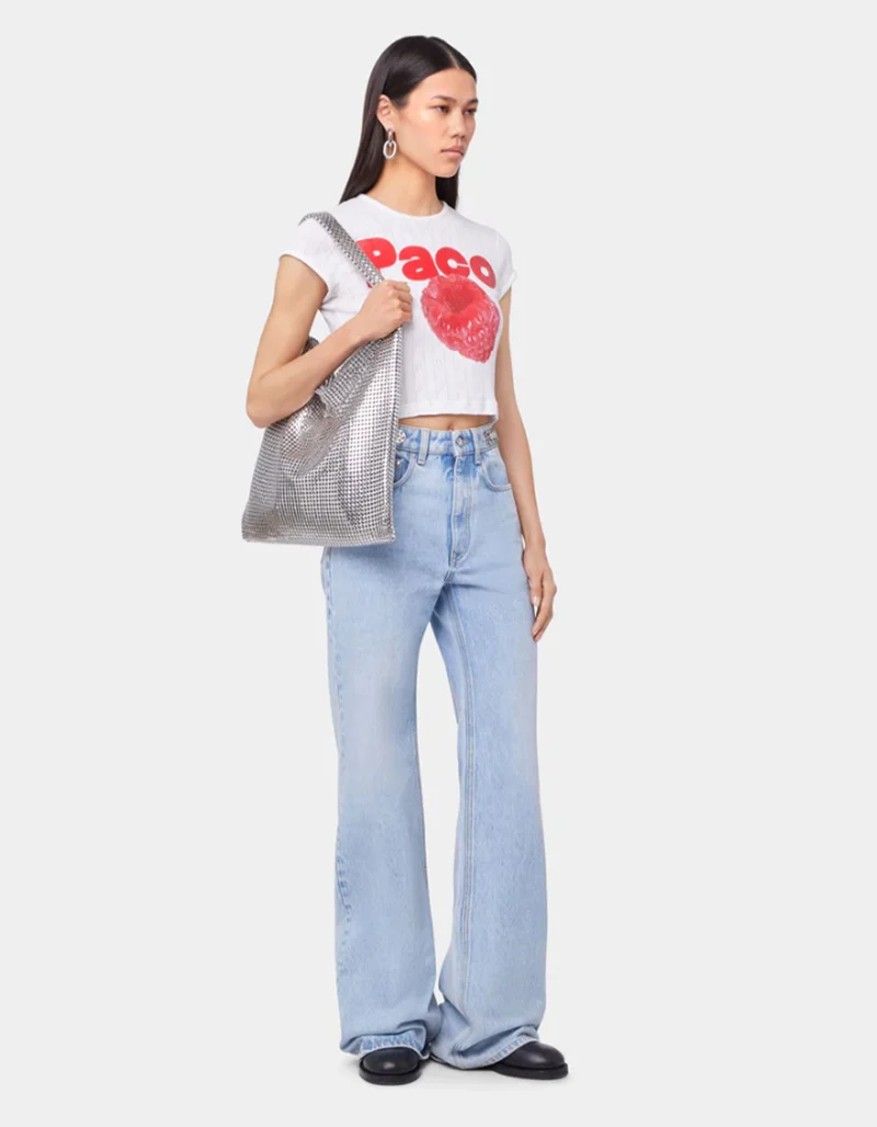 Wide-Leg Jeans mit Metall-Details
