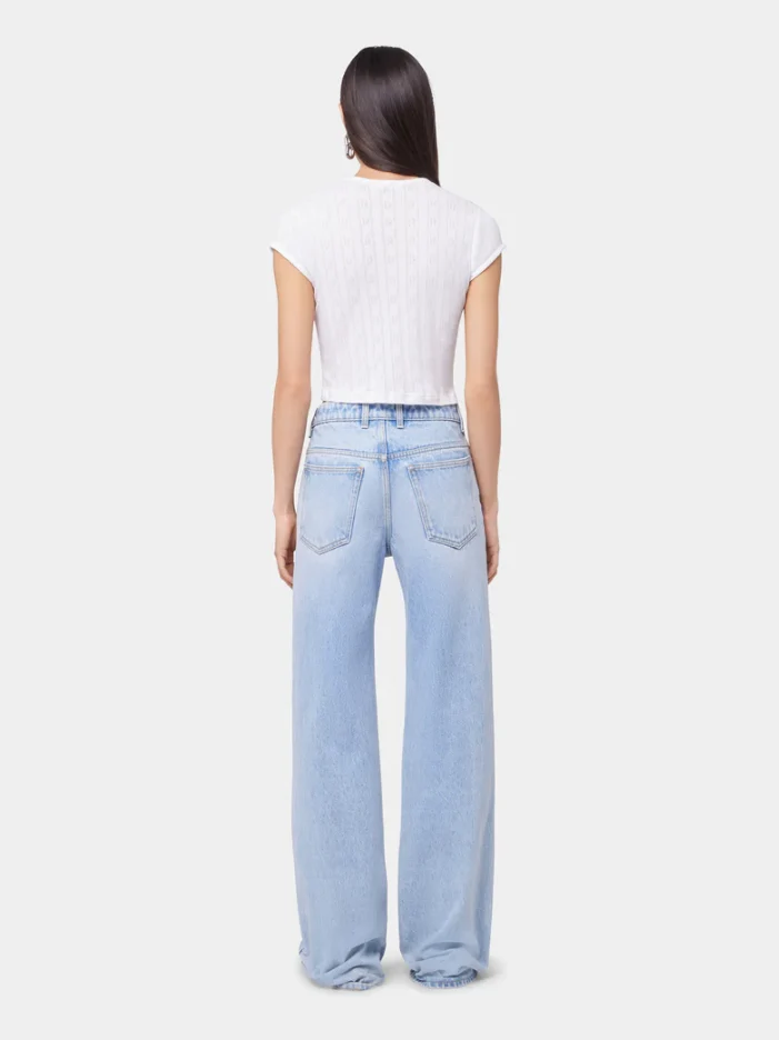 Wide-Leg Jeans mit Metall-Details