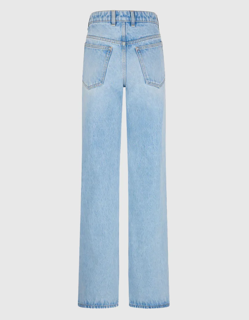 Wide-Leg Jeans mit Metall-Details