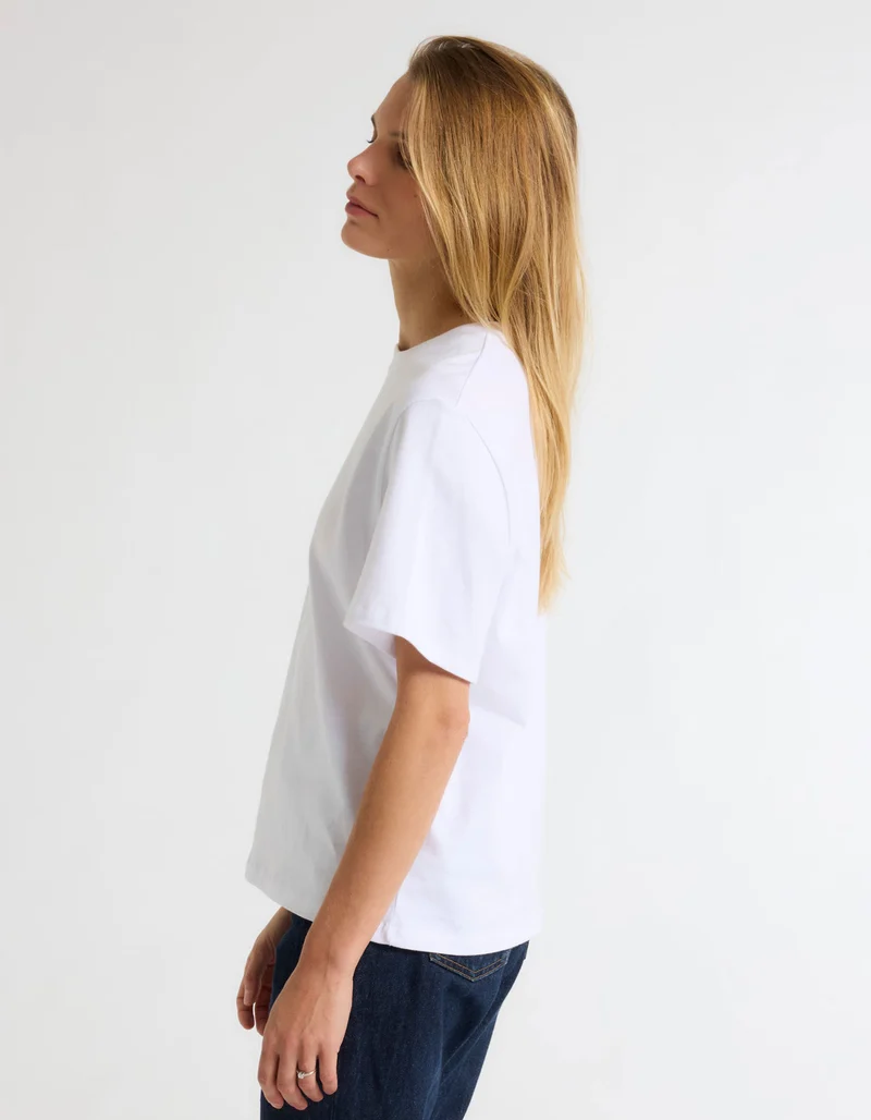 Heavy Cotton T-Shirt mit Rundhalsausschnitt