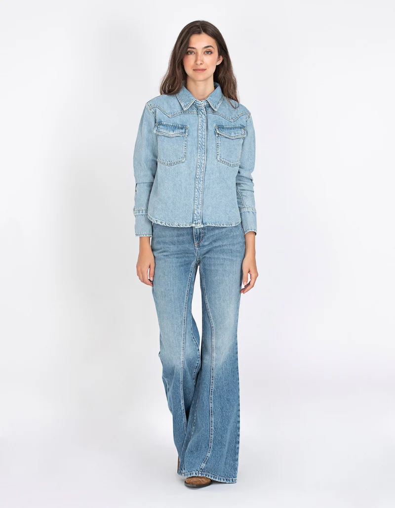 Flare-Leg Jeans Stella mit Ziernähten