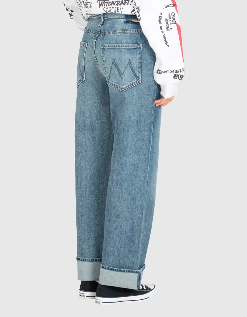 Washed-Out Wide-Leg Jeans
