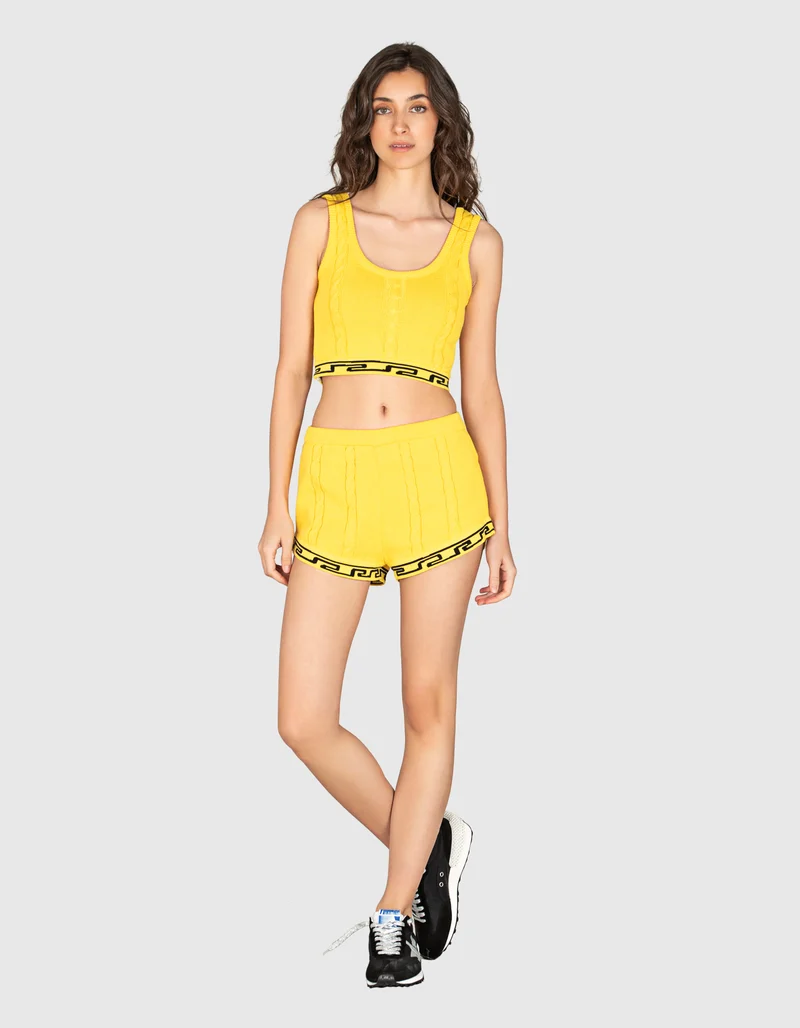 Cropped Zopfstrick-Top
