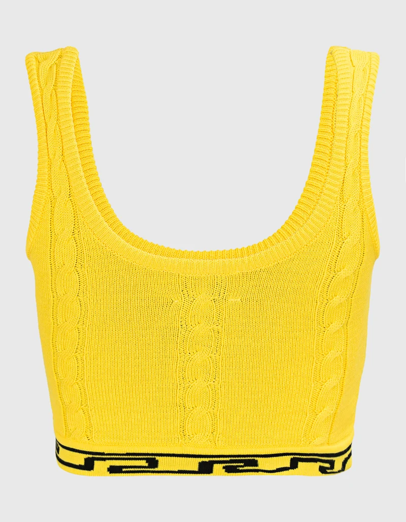Cropped Zopfstrick-Top