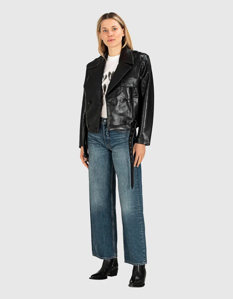Doppelreihige Lederjacke Simone