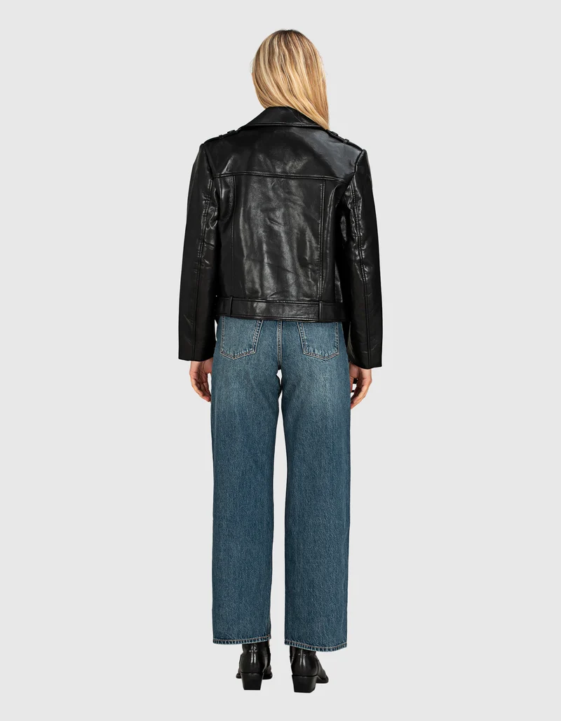 Doppelreihige Lederjacke Simone