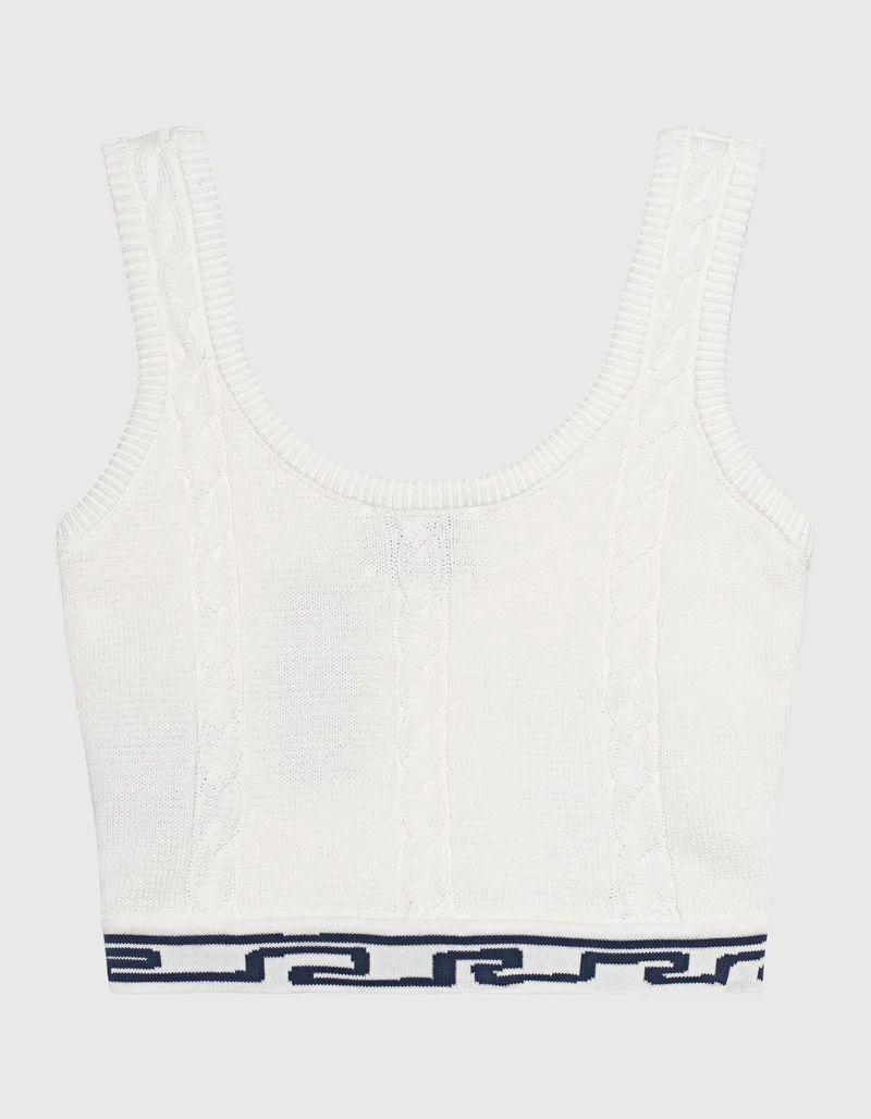 Zopfstrick-Crop-Top