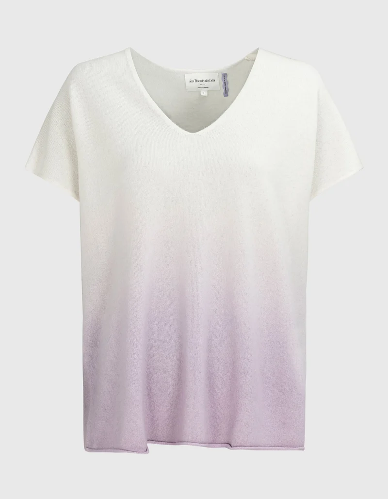 Oversize Kaschmir-Kurzarm-Shirt