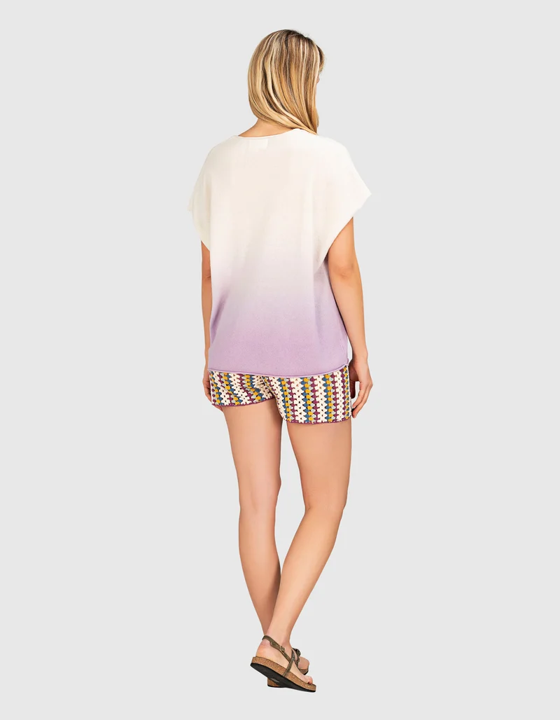 Oversize Kaschmir-Kurzarm-Shirt