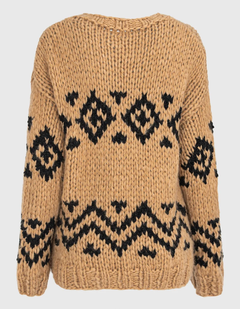 Gemusterter Oversize Kaschmirpullover