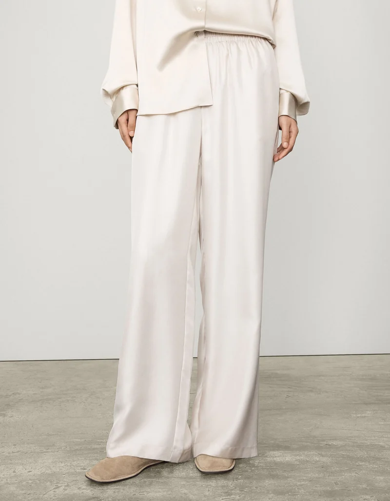 Wide-Leg Seiden-Hose