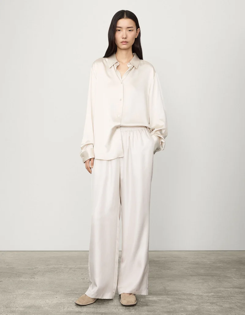 Wide-Leg Seiden-Hose