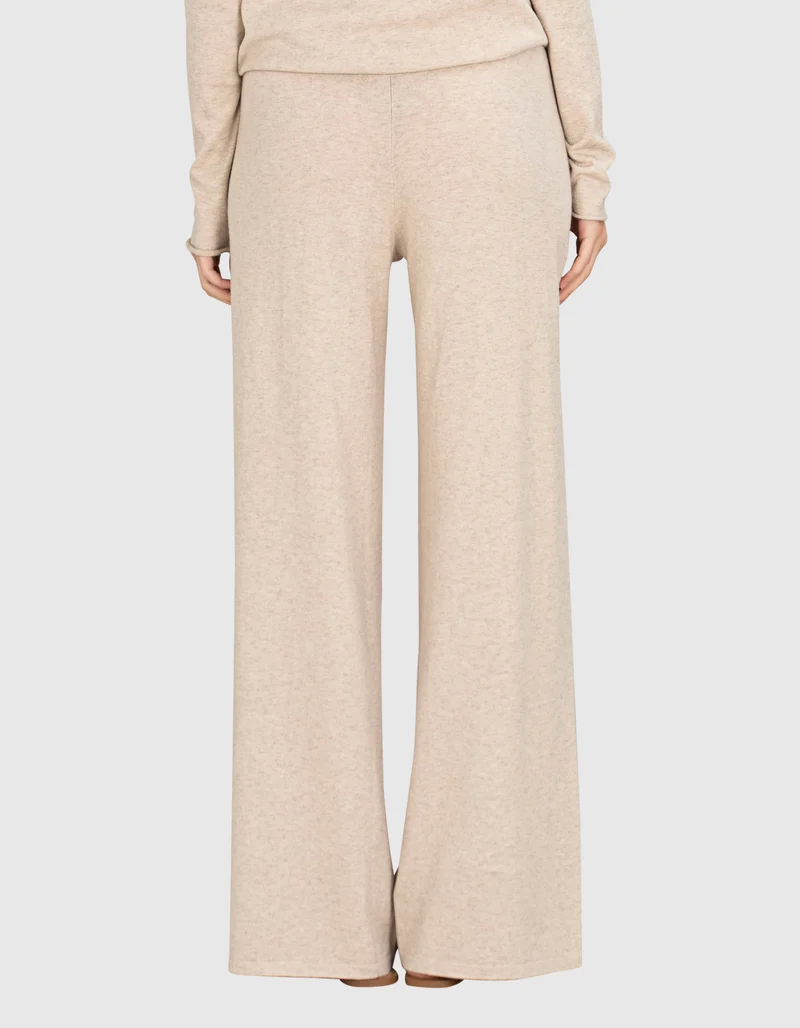 Wide-Leg Feinstrick-Hose mit Kaschmir-Anteil