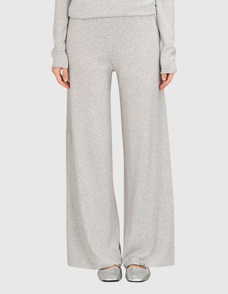 Wide-Leg Feinstrick-Hose mit Kaschmir-Anteil