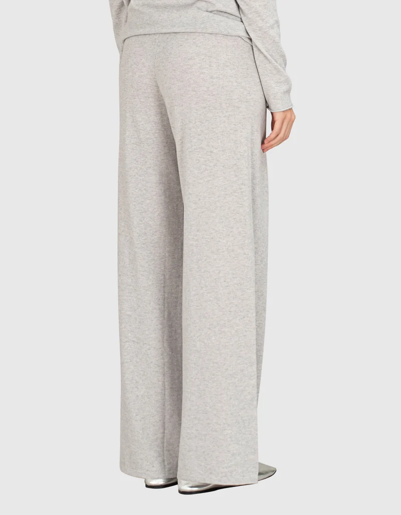 Wide-Leg Feinstrick-Hose mit Kaschmir-Anteil
