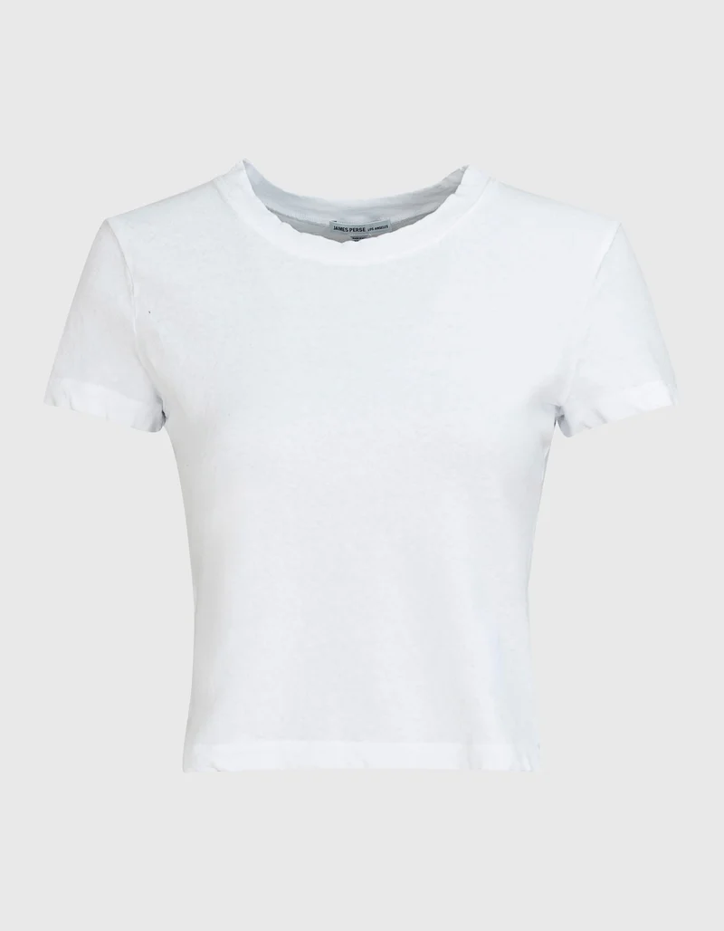 Cropped T-Shirt mit Rundhalsausschnitt