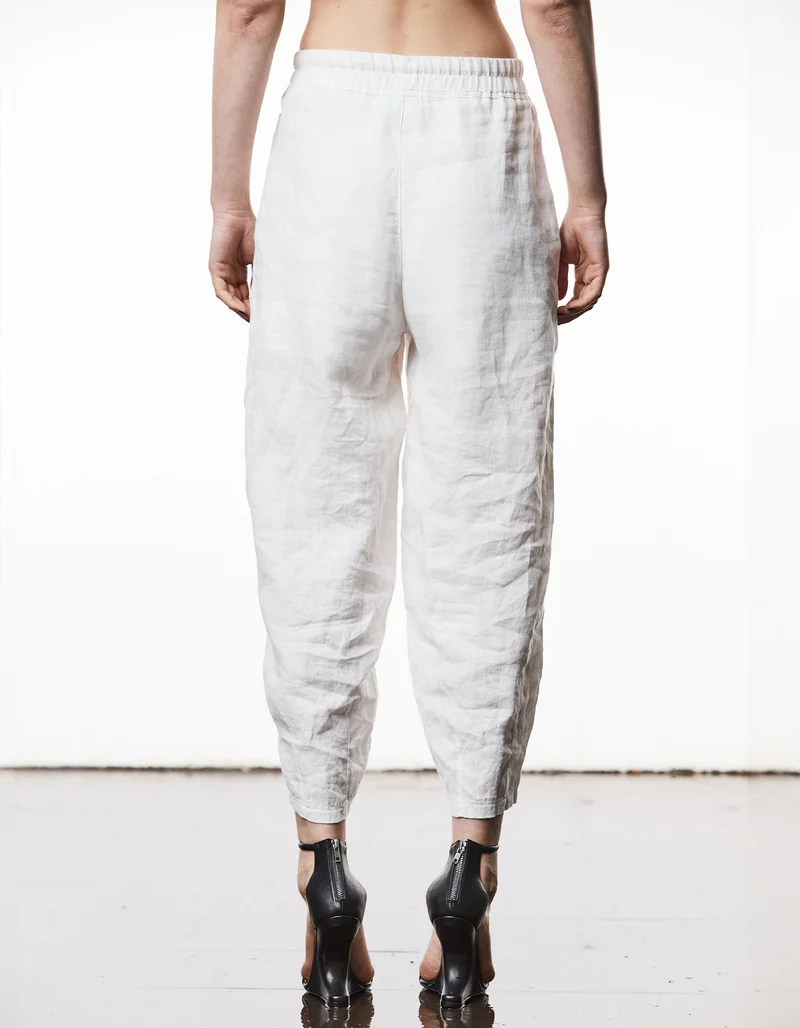 Barrel-Fit Leinen-Mix Hose