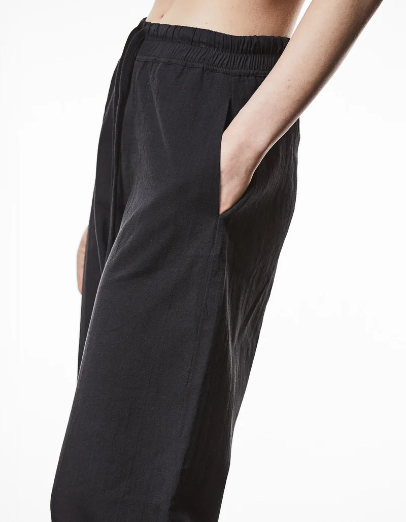 Barrel-Fit Leinen-Mix Hose