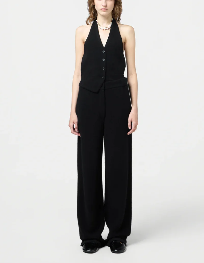 Wide-Leg Kaschmir-Mix Hose