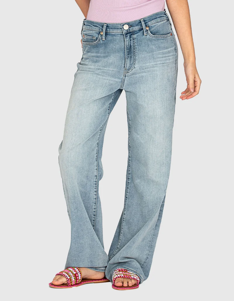 Washed-Out Wide-Leg Jeans
