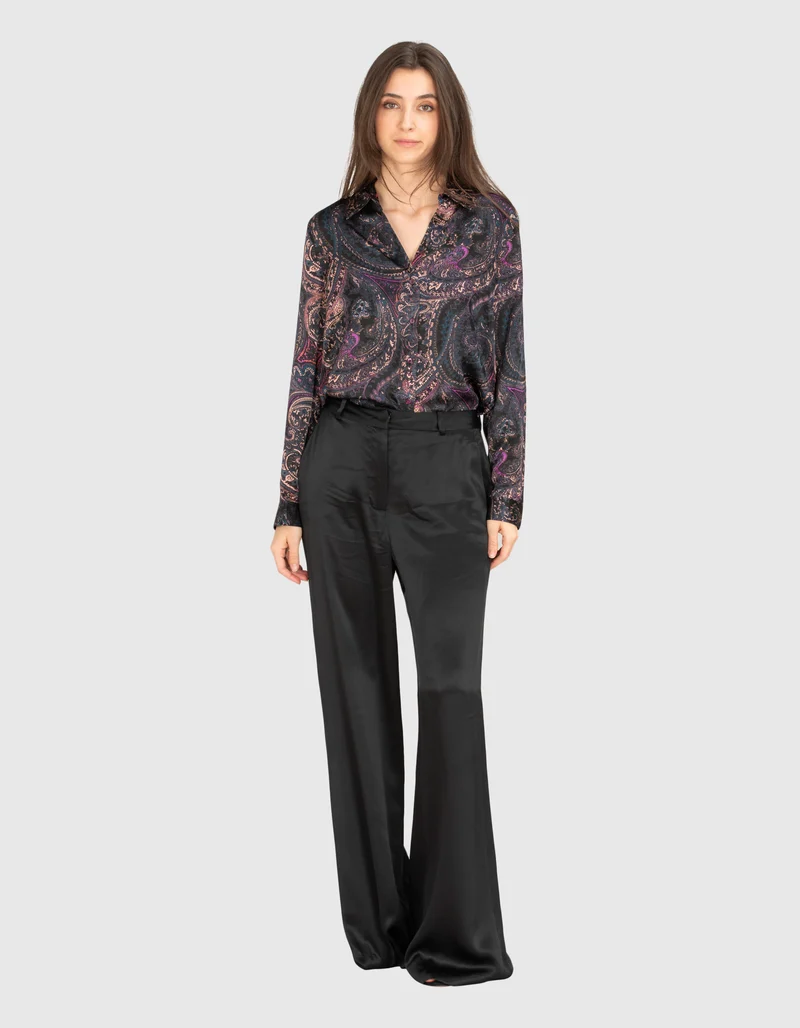 Wide-Leg Seiden-Hose