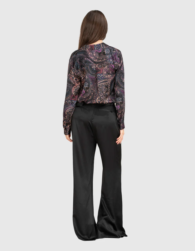 Wide-Leg Seiden-Hose