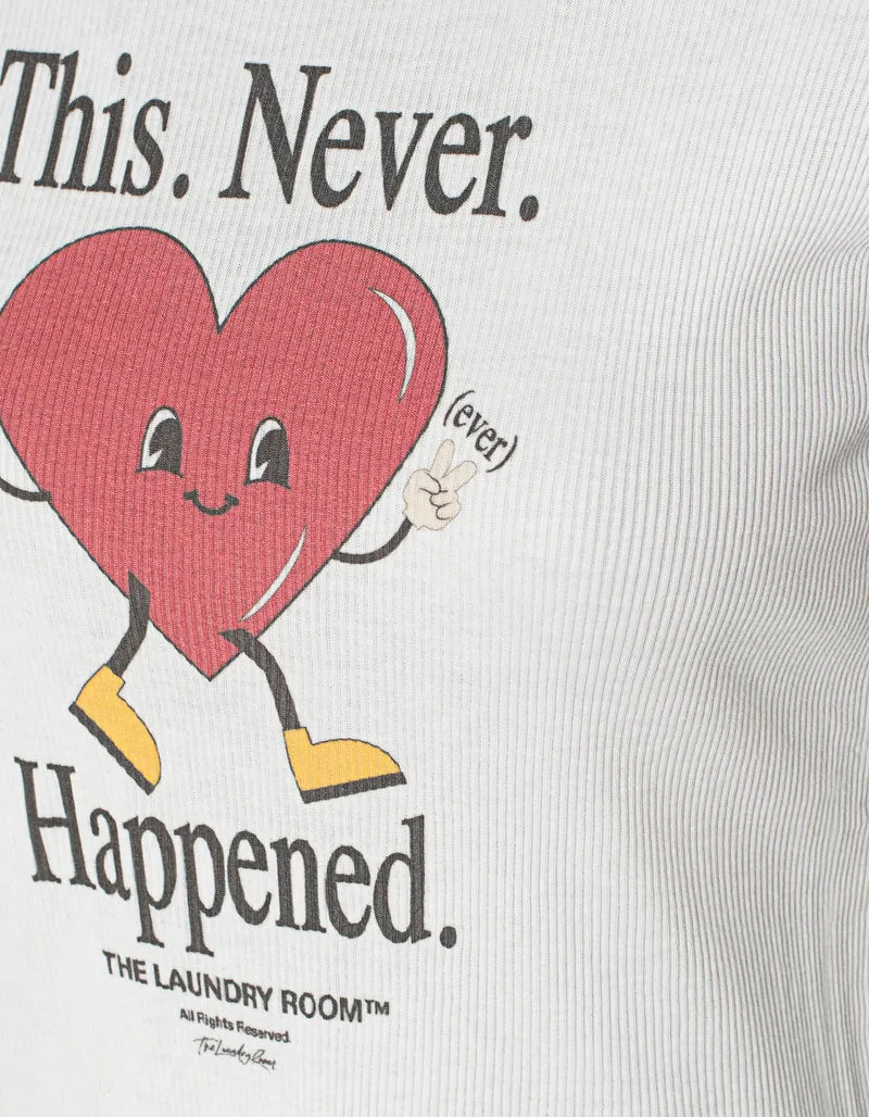 Bedrucktes T-Shirt in Ripp-Optik
