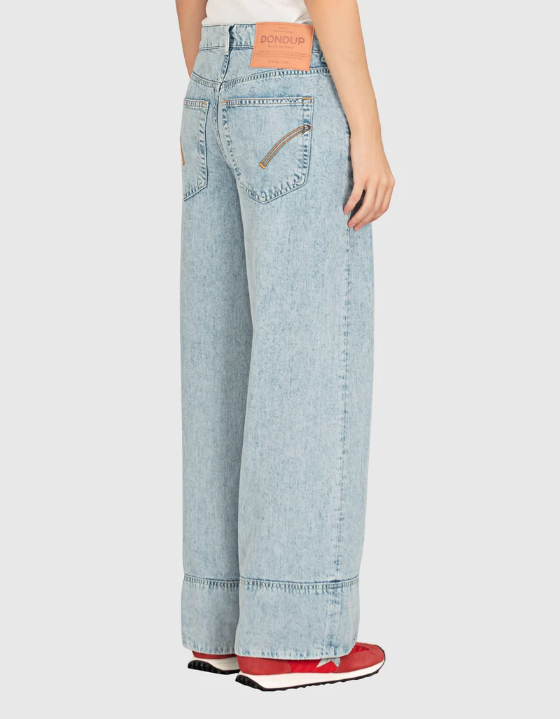 Washed-Out Wide-Leg Jeans