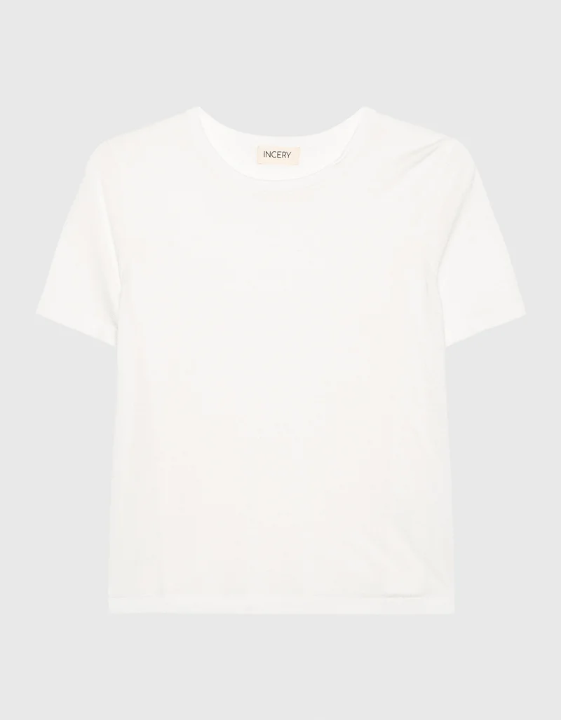 Boxy-Cut Strick T-Shirt