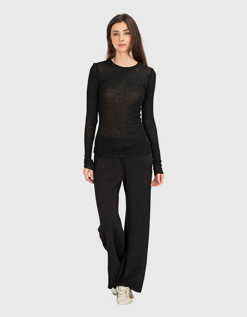 Baumwoll Longsleeve mit Kaschmir Anteil