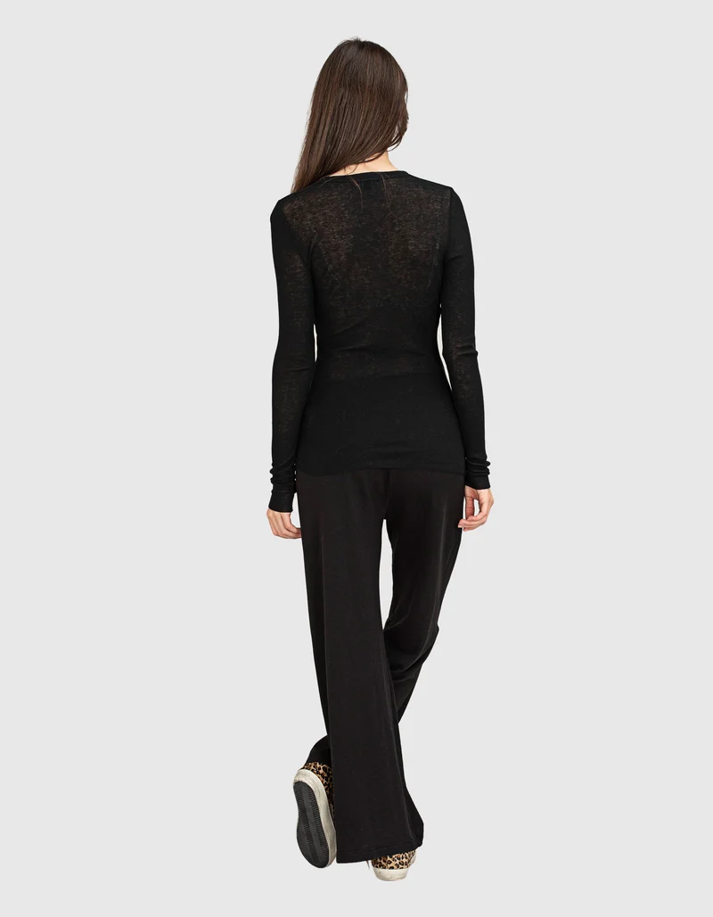 Baumwoll Longsleeve mit Kaschmir Anteil