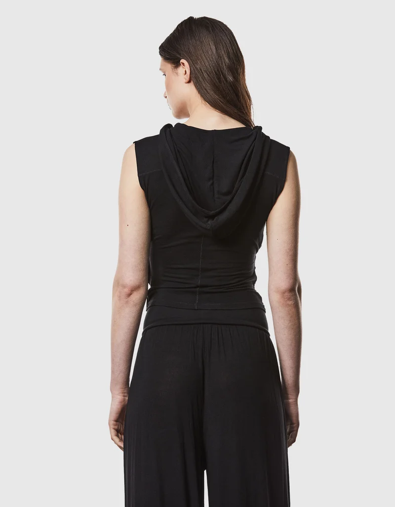 Crop-Top in Wickel-Optik mit Kapuze