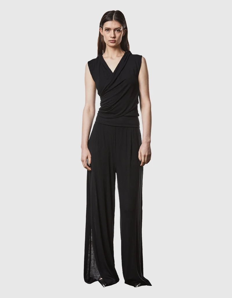 Crop-Top in Wickel-Optik mit Kapuze