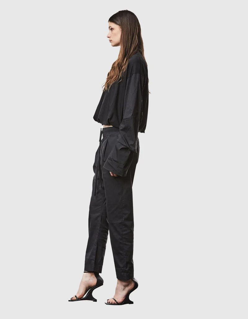 Bundfaltenhose mit elastischem Bund